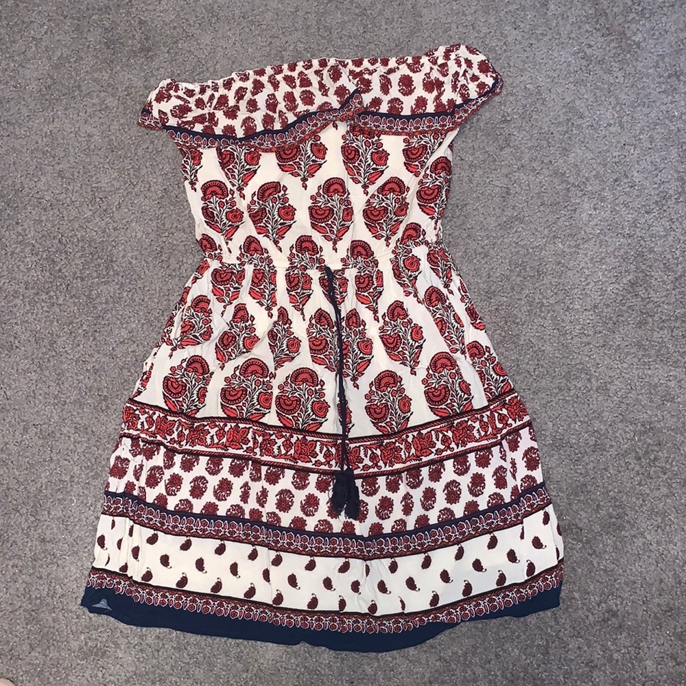 Strapless Printed Dress